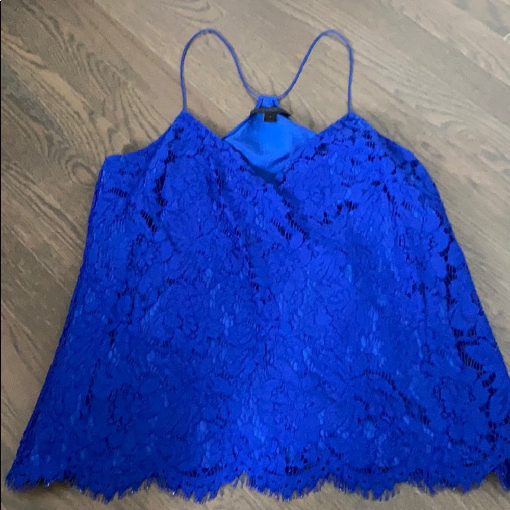 J. crew Laced Blue Tank size 2